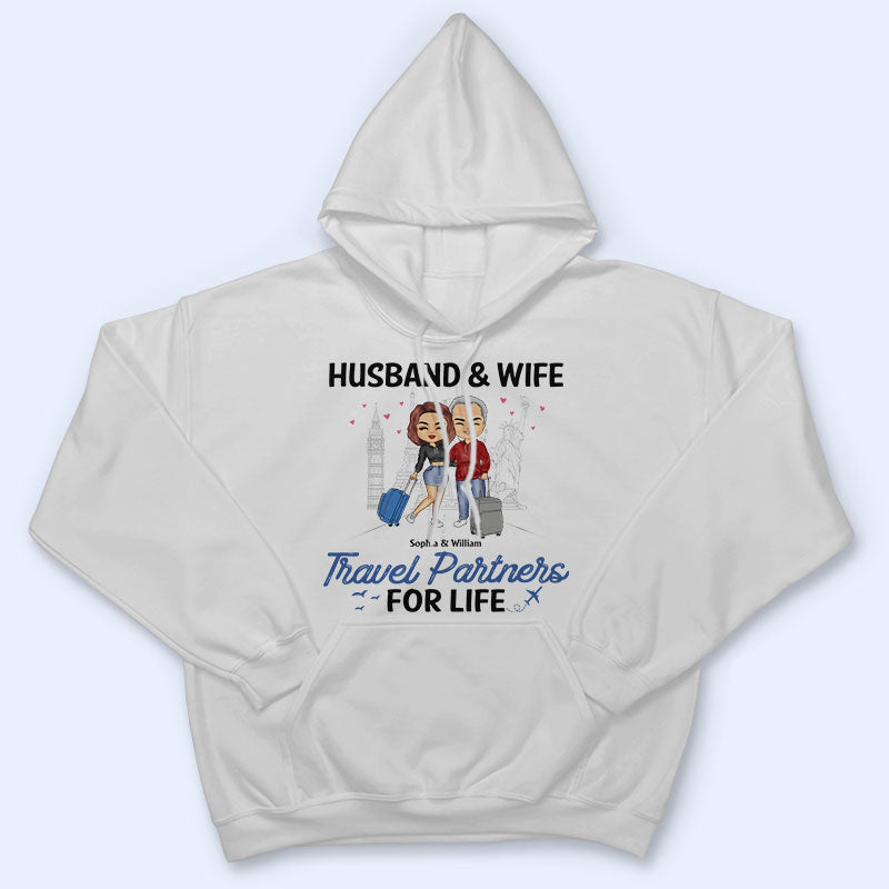 Travel Couple Travel Partners For Life - Couple Gift - Personalized Custom T Shirt