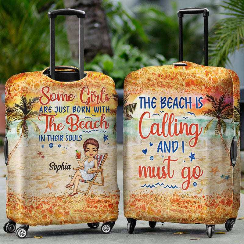 Classy Ladies Here's To Another Year Of Bonding Over Alcohol Beach Traveling Best Friends - Bestie BFF Gift - Personalized Custom Luggage Cover