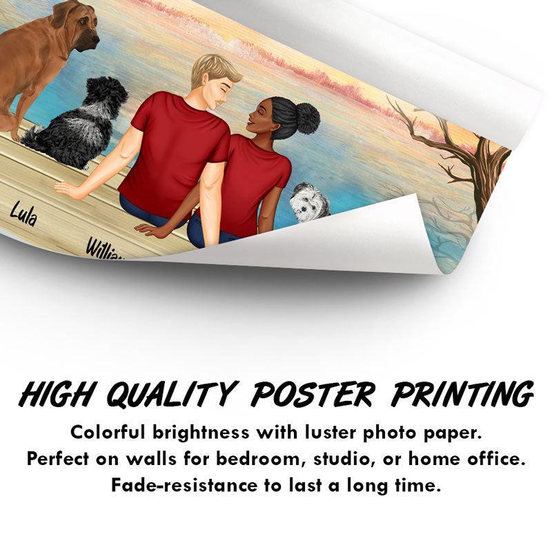 Together Is Our Favorite Place to Be Husband Wife Dog Lovers - Gift For Couples - Personalized Custom Poster