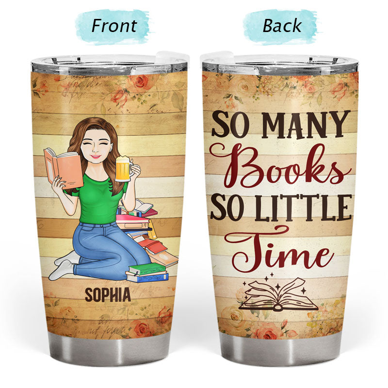 Just A Girl Who Loves Books Reading Vintage - Gift For Women - Personalized Custom Tumbler