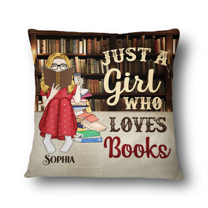 Just A Girl Who Loves Books Reading Vintage - Gift For Book Lovers - Personalized Custom Pillow