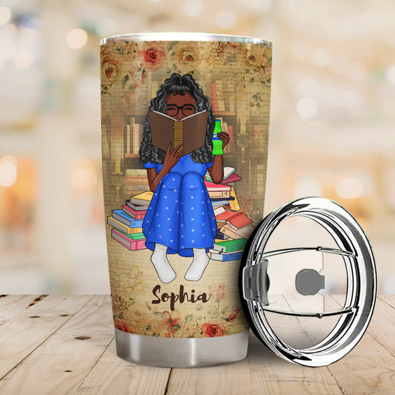 Just A Girl Who Loves Books Reading Floral Vintage - Gift For Book Lovers - Personalized Custom Tumbler