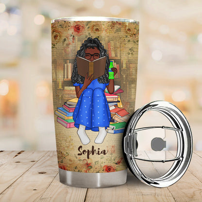 Just A Girl Who Loves Books Reading Floral Vintage - Gift For Book Lovers - Personalized Custom Tumbler