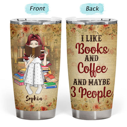 Just A Girl Who Loves Books Reading Floral Vintage - Gift For Book Lovers - Personalized Custom Tumbler