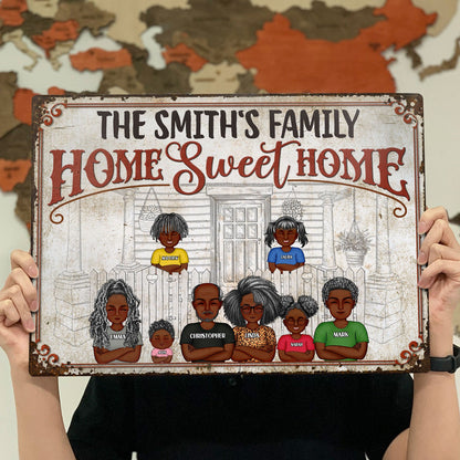 Welcome Home Sweet Home - Gift For Couples And Family - Personalized Custom Classic Metal Signs