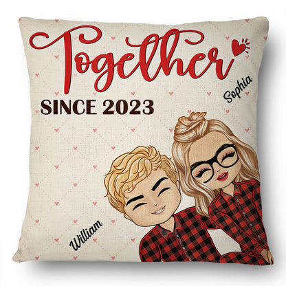 Together Since Chibi Couple - Anniversary, Birthday Gift For Spouse, Husband, Wife, Boyfriend, Girlfriend - Personalized Custom Pillow