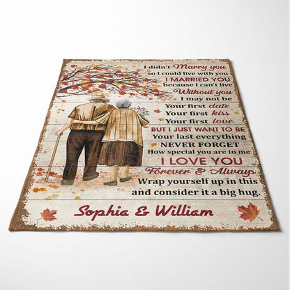 How Special You Are Family Old Couple Husband Wife Fall Leaves - Couple Gift - Personalized Custom Blanket