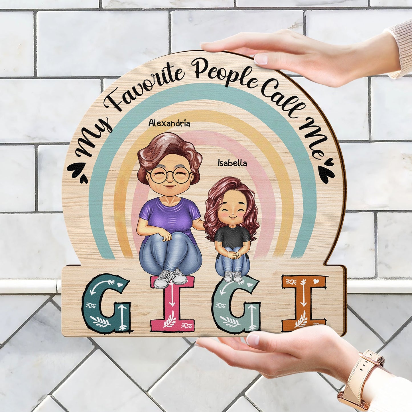 My Favorite People Call Me - Birthday, Loving Gift For Mom, Mother, Grandma, Grandmother - Personalized Custom Shaped Wood Sign