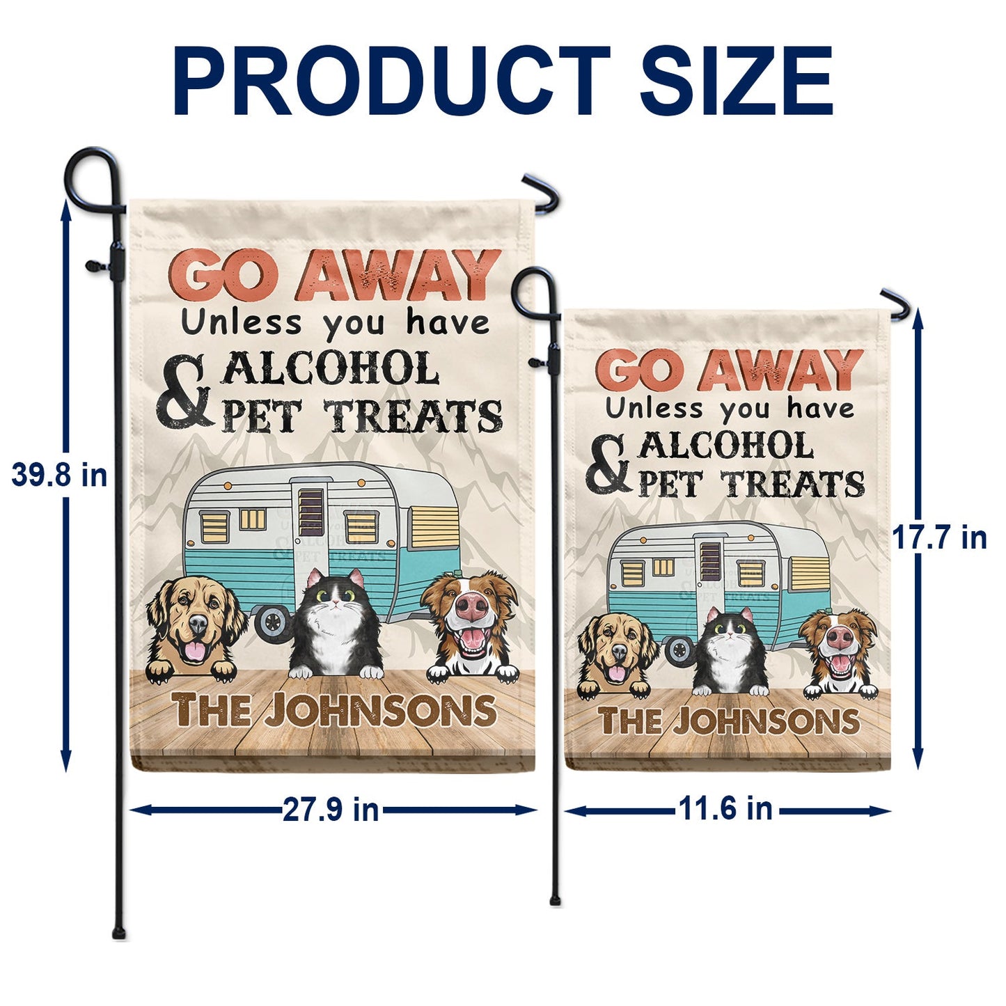 Camping Go Away Unless You Have - Birthday, Loving, Funny, Home Decor Gift For Dog, Cat Mom, Dad, Pet Lover, Camper - Personalized Custom Flag