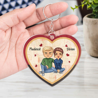 In Case You Need A Little Reminder Couple - Anniversary, Birthday Gift For Spouse, Husband, Wife, Boyfriend, Girlfriend - Personalized Custom Heart Shaped Acrylic Keychain