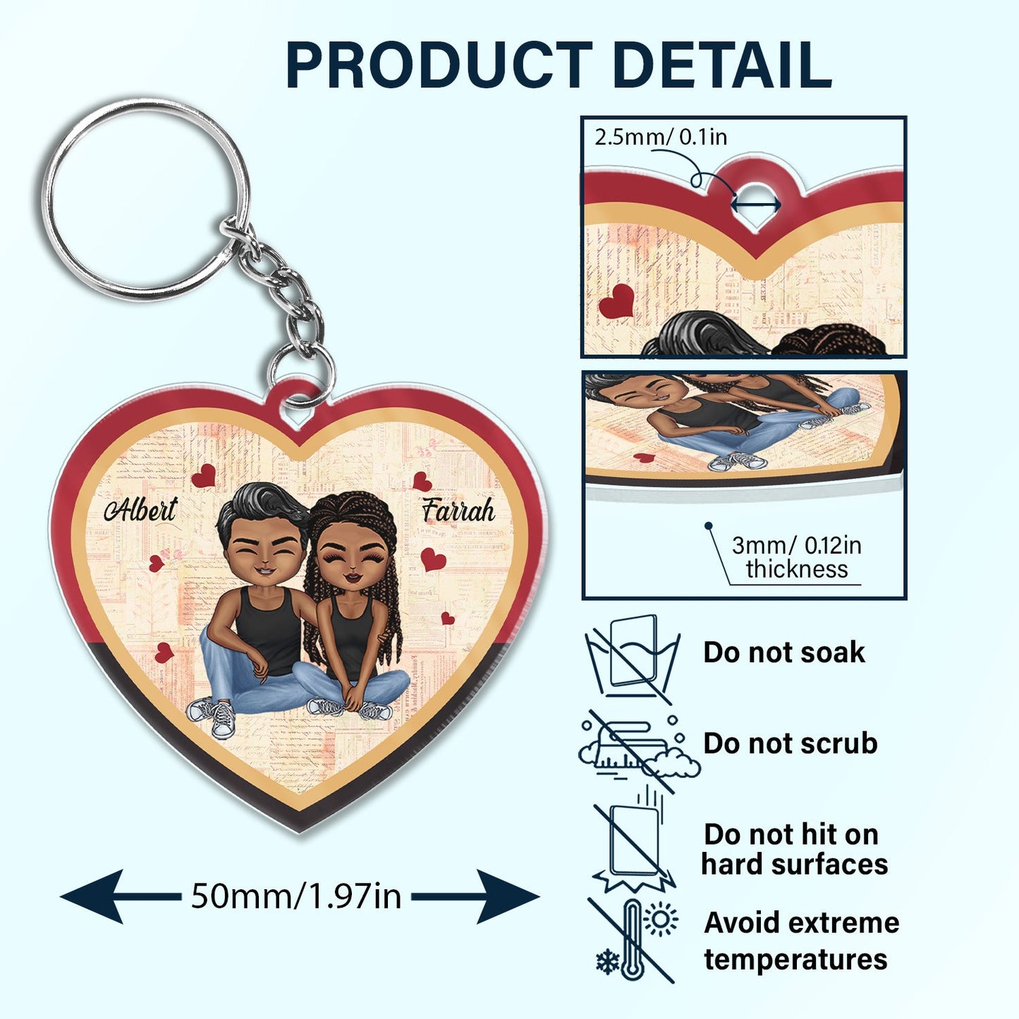 In Case You Need A Little Reminder Couple - Anniversary, Birthday Gift For Spouse, Husband, Wife, Boyfriend, Girlfriend - Personalized Custom Heart Shaped Acrylic Keychain