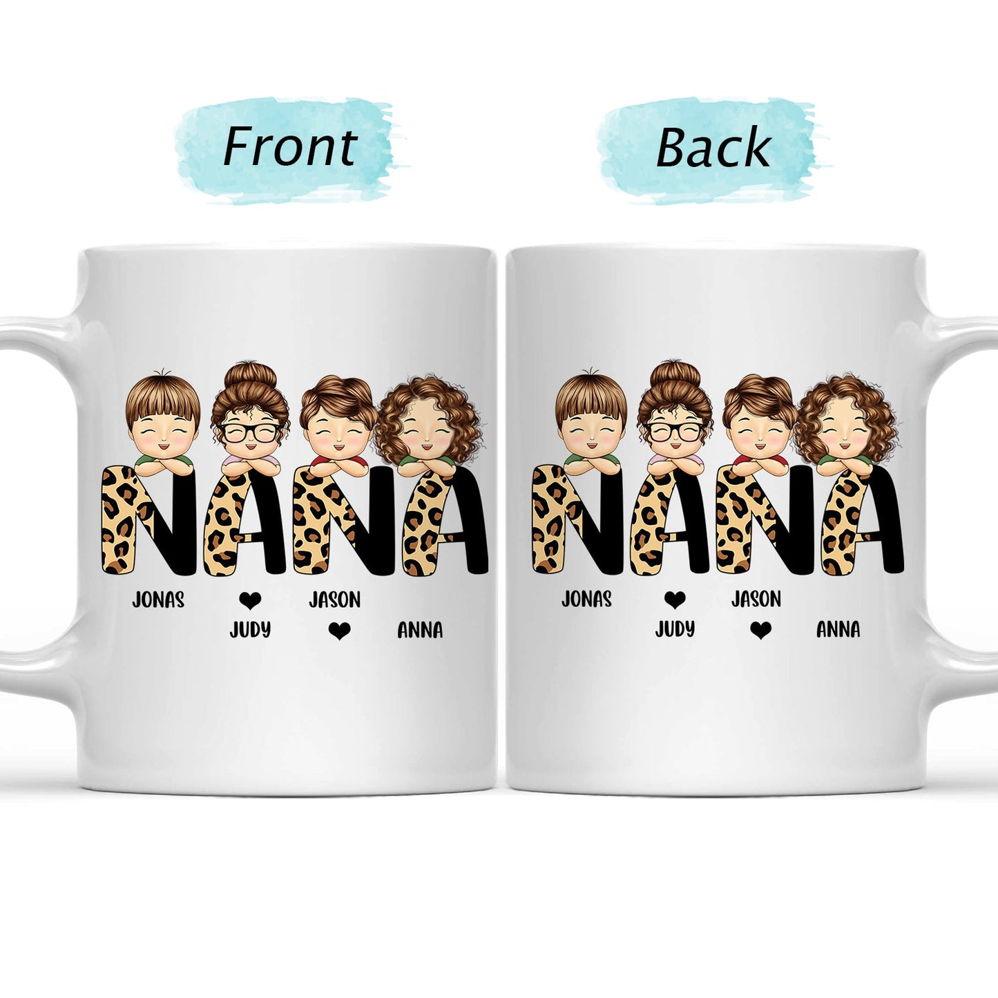 Leopard Nana Title - Birthday, Loving Gift For Mom, Mother, Mama, Grandma, Grandmother - Personalized Custom Mug