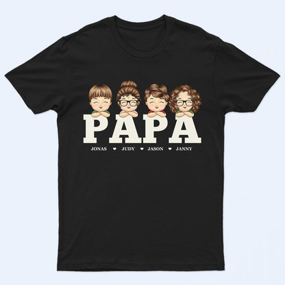Retro Papa, Grandpa, Dad, Daddy - Birthday, Loving Gift For Father, Grandfather, Mother, Parents - Personalized Custom T Shirt