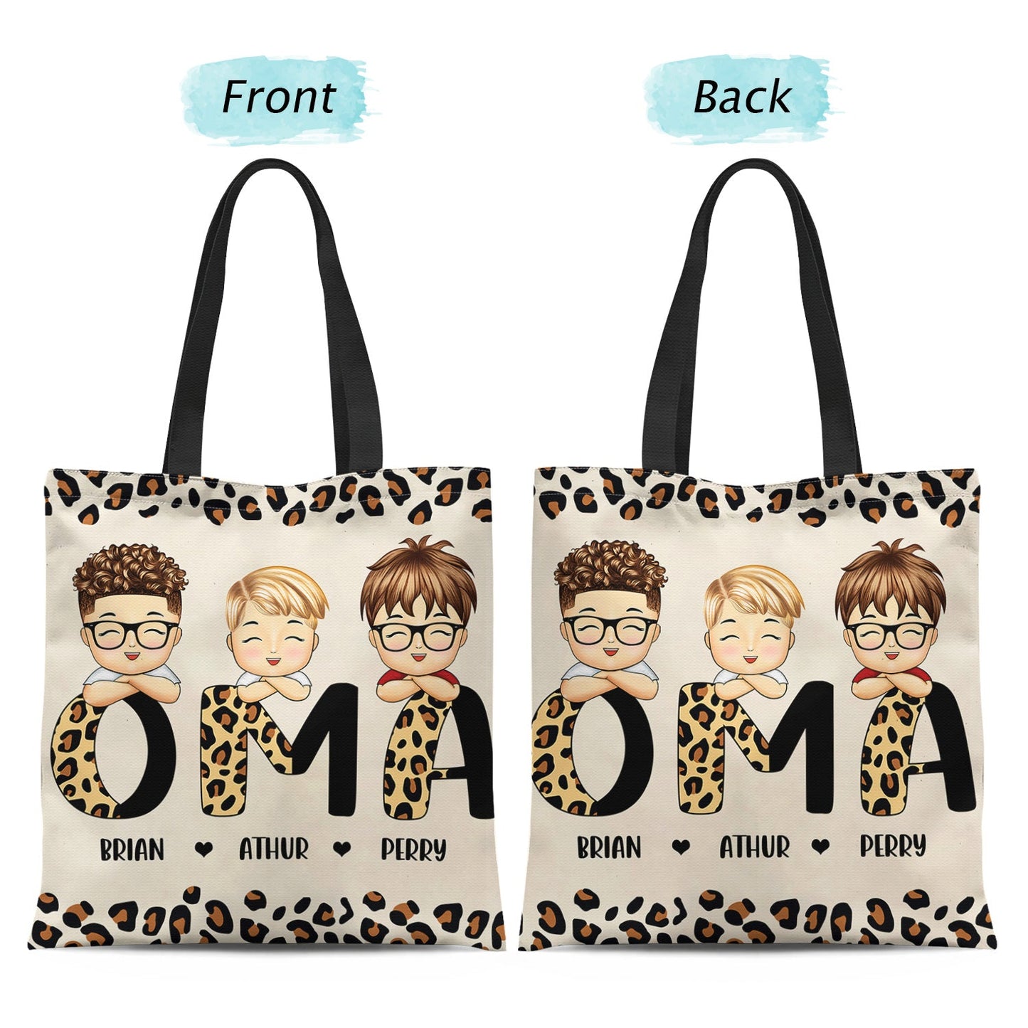 Leopard Nana Title - Birthday, Loving Gift For Mom, Mother, Mama, Grandma, Grandmother - Personalized Zippered Canvas Bag