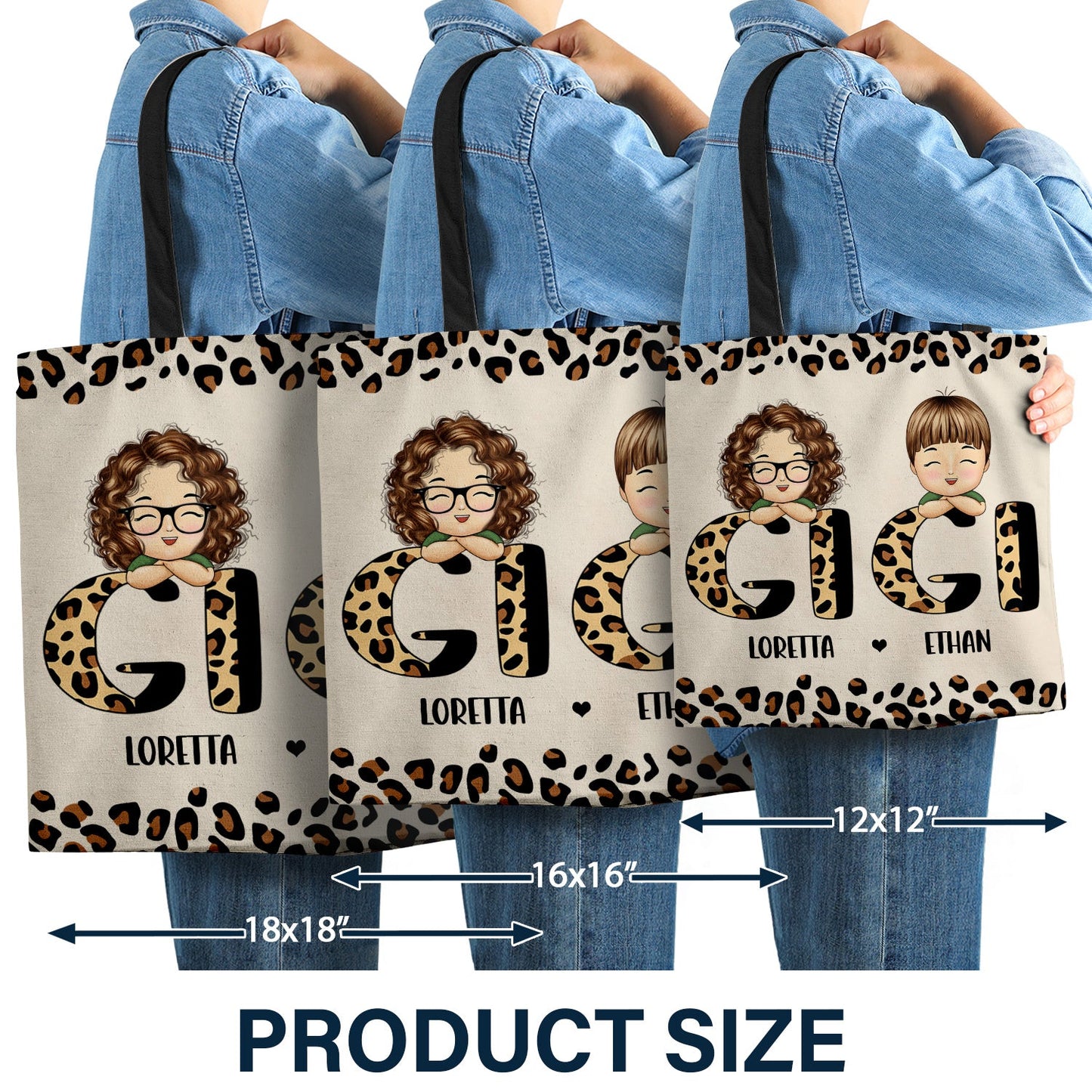 Leopard Nana Title - Birthday, Loving Gift For Mom, Mother, Mama, Grandma, Grandmother - Personalized Zippered Canvas Bag
