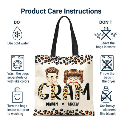 Leopard Nana Title - Birthday, Loving Gift For Mom, Mother, Mama, Grandma, Grandmother - Personalized Zippered Canvas Bag