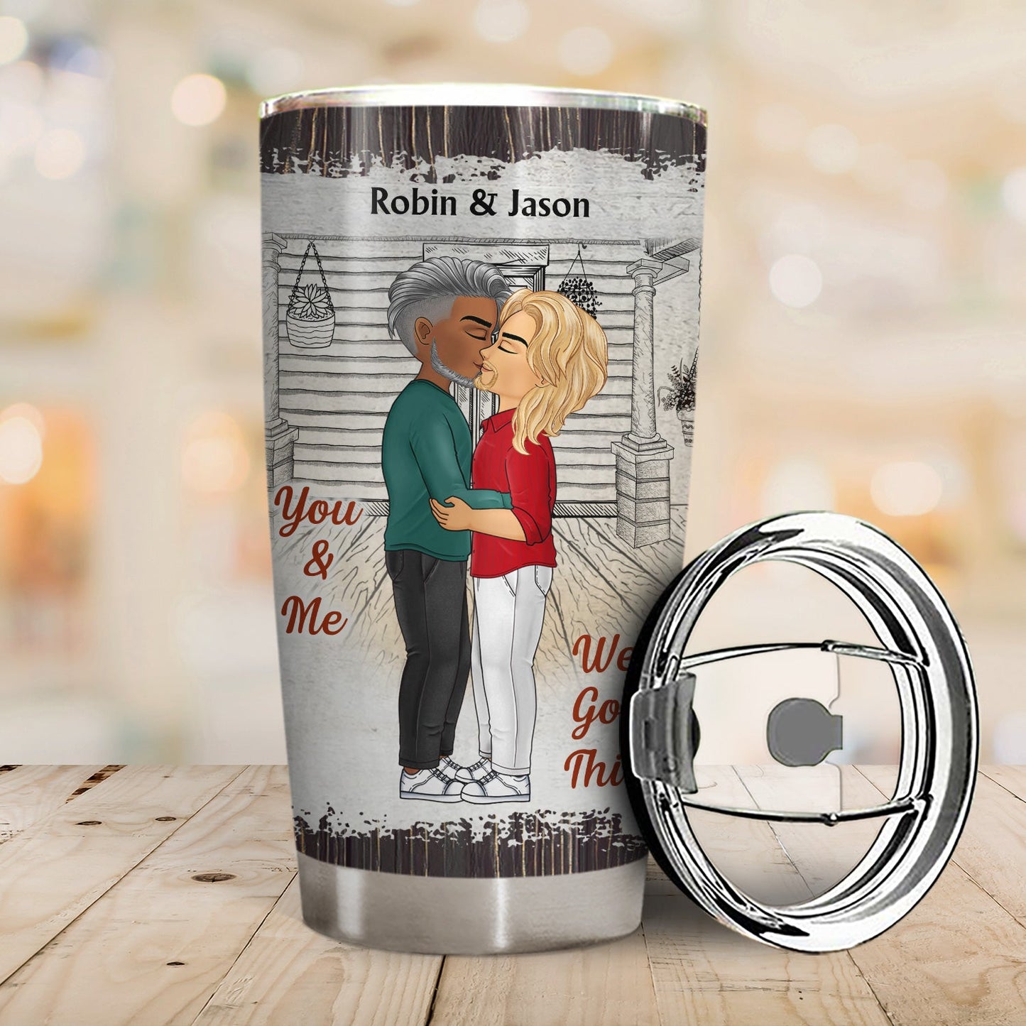 Chibi Kissing Couple Sideview The Day I Met You - Birthday, Loving, Anniversary Gift For Spouse, Hubby, Wifey, Boyfriend, Girlfriend - Personalized Tumbler