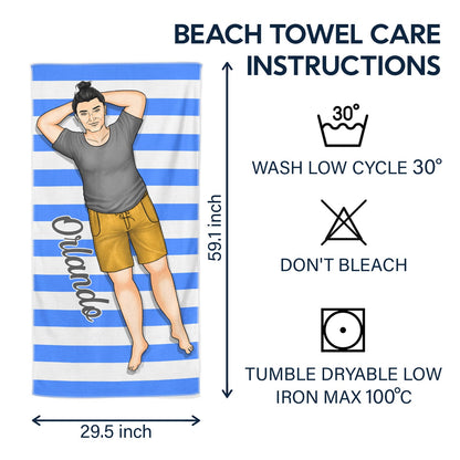 Beach Trips, Pool Party - Birthday, Vacation, Traveling Gift For Woman, Man - Personalized Beach Towel