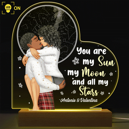 Star Map I Love You To The Moon And Back - Birthday, Loving, Anniversary Gift For Spouse, Husband, Wife, Couple, Boyfriend, Girlfriend - Personalized 3D Led Light Wooden Base