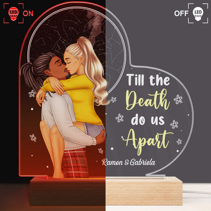 Star Map I Love You To The Moon And Back - Birthday, Loving, Anniversary Gift For Spouse, Husband, Wife, Couple, Boyfriend, Girlfriend - Personalized 3D Led Light Wooden Base