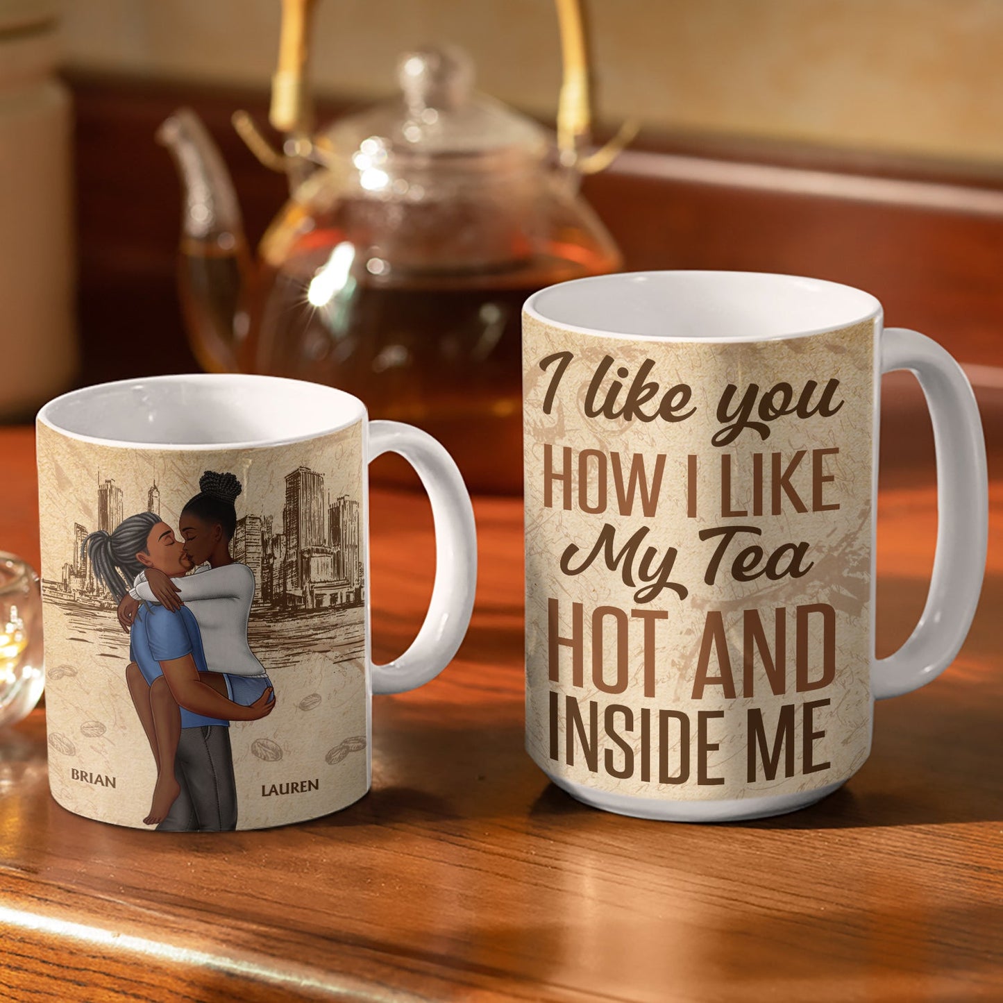 I Like You How I Like My Coffee - Birthday, Loving, Anniversary Gift For Spouse, Husband, Wife, Couple, Boyfriend, Girlfriend - Personalized White Edge-to-Edge Mug