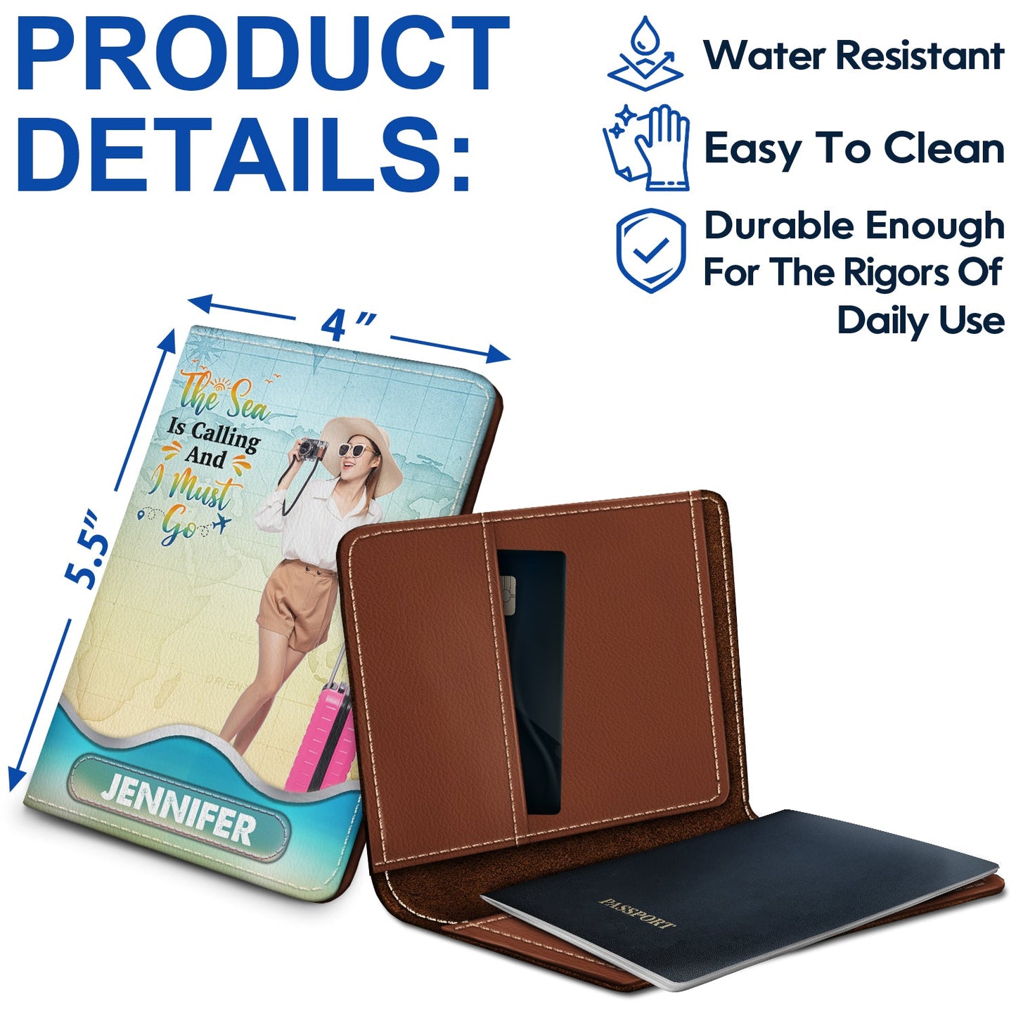 Custom Photo Just A Girl Boy Who Loves Traveling - Birthday Gift For Him, Her, Vacation Lovers - Personalized Passport Cover, Passport Holder