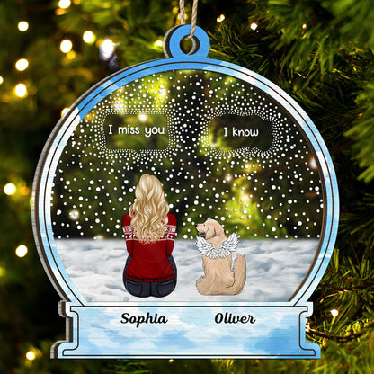 I Miss You, Dog, Cat - Christmas Memorial Gift For Pet Lover - Personalized 2-Layered Mix Ornament