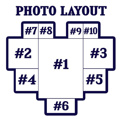 Custom Photo Heart Shaped Album - Birthday, Anniversary Gift For Couple, Husband, Wife - Personalized 3D Led Light Wooden Base