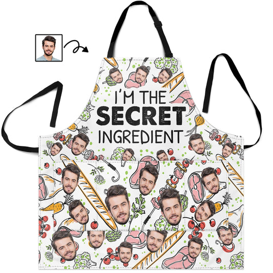 Custom Photo I'm The Secret Ingredient - Birthday, Anniversary, Funny Gift For Men, Husband, Boyfriend, Dad - Personalized Apron