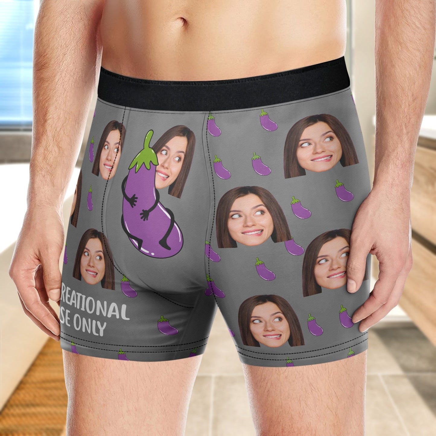 Custom Photo Recreational Use Only - Funny Gift For Husband, Boyfriend - Personalized Men's Boxer Briefs