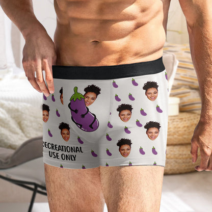 Custom Photo Recreational Use Only - Funny Gift For Husband, Boyfriend - Personalized Men's Boxer Briefs