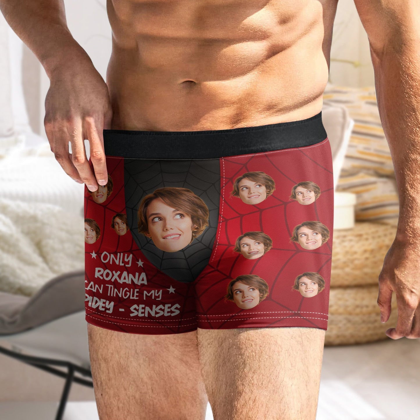 Custom Photo Only Wife Tingle My Spidey Senses - Funny Gift For Husband, Boyfriend - Personalized Men's Boxer Briefs