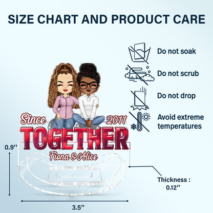 Chibi Couple Together Since - Anniversary Gift For Spouse, Husband, Wife - Personalized Acrylic Shaking Stand