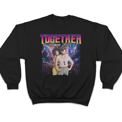 Custom Photo Together Since Hip Hop Retro Style - Birthday, Anniversary Gift For Couple, Spouse, Husband, Wife - Personalized T Shirt