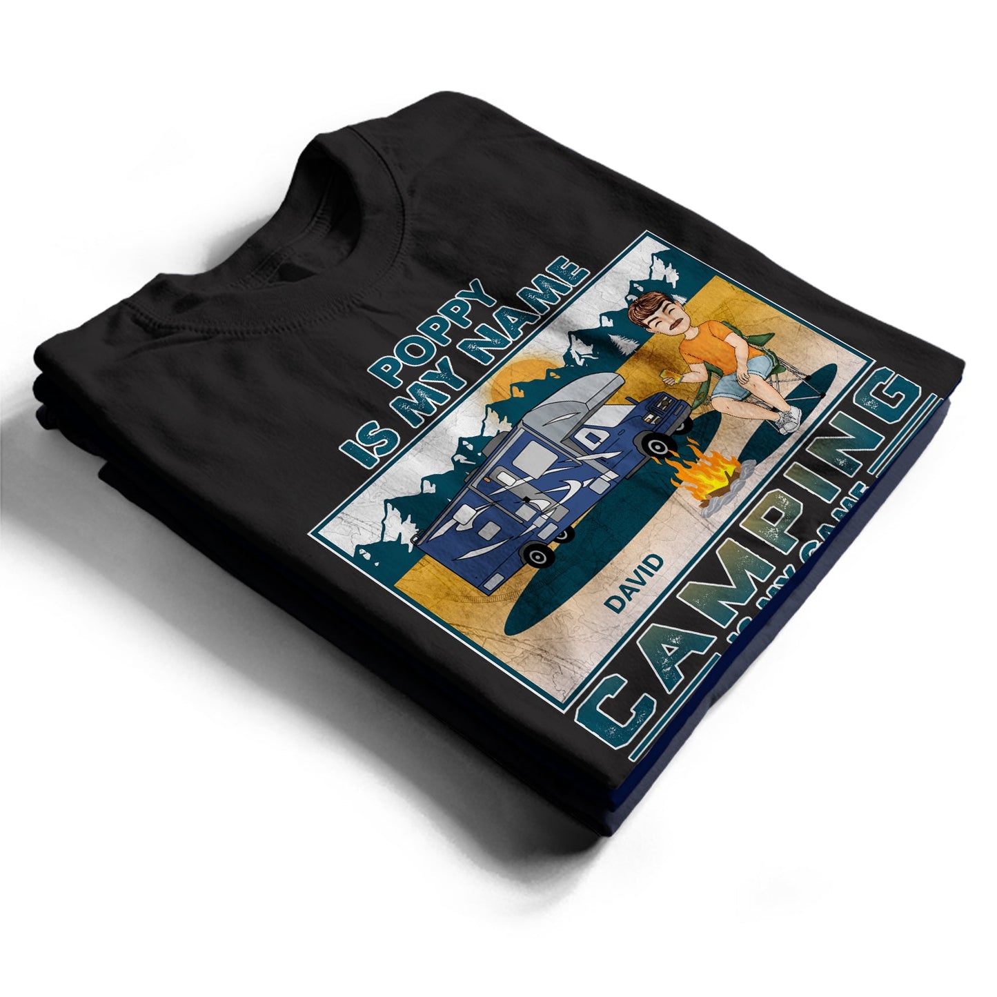 Is My Name Camping Is My Game - Gift For Camping Lovers - Personalized T Shirt