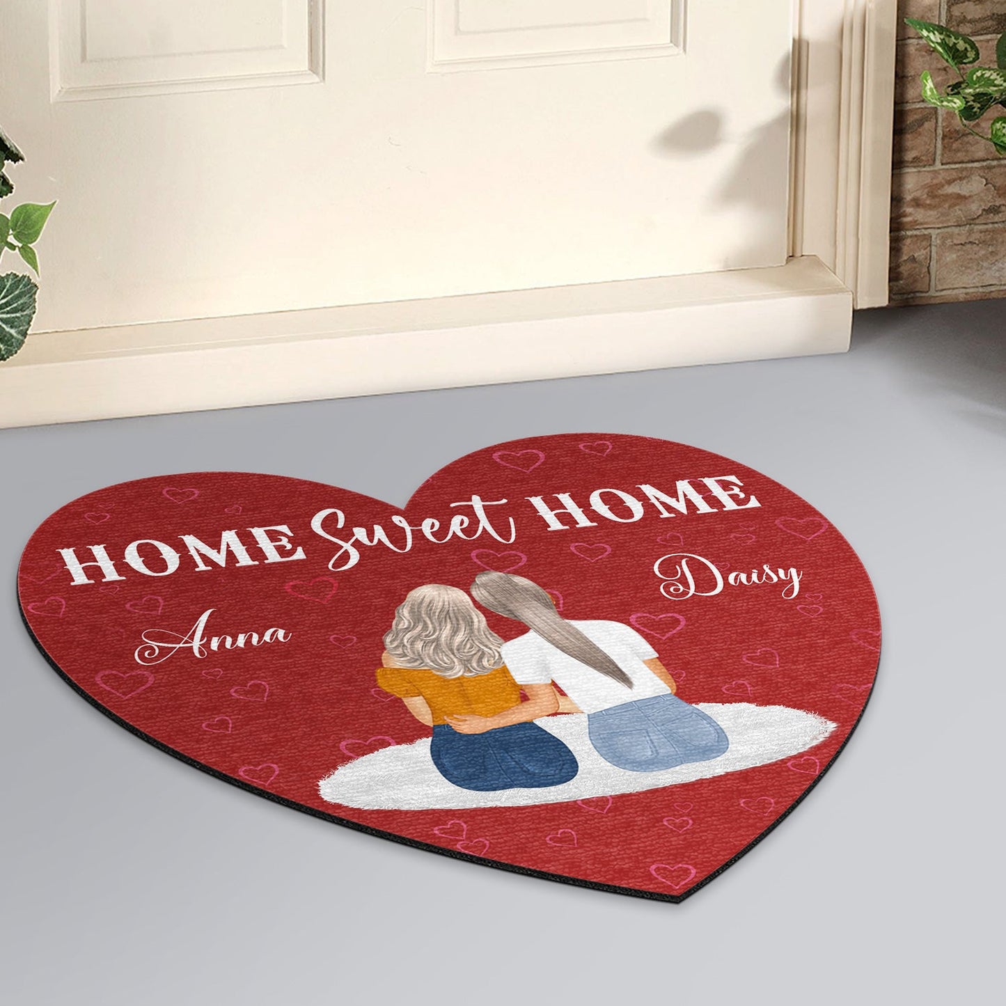 Home Sweet Home - Gift For Couples - Personalized Custom Shaped Doormat
