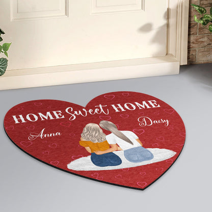 Home Sweet Home - Gift For Couples - Personalized Custom Shaped Doormat