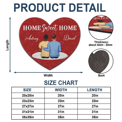 Home Sweet Home - Gift For Couples - Personalized Custom Shaped Doormat