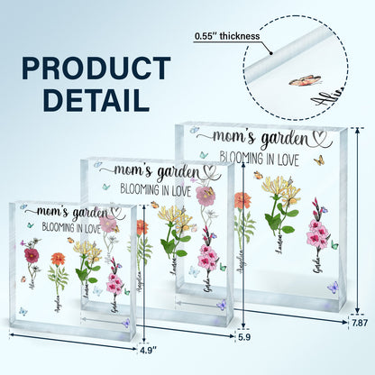 Granny's Garden Love Grows Here - Birthday, Loving Gift For Mom, Mum, Mother, Nana, Grandma - Personalized Square Shaped Acrylic Plaque