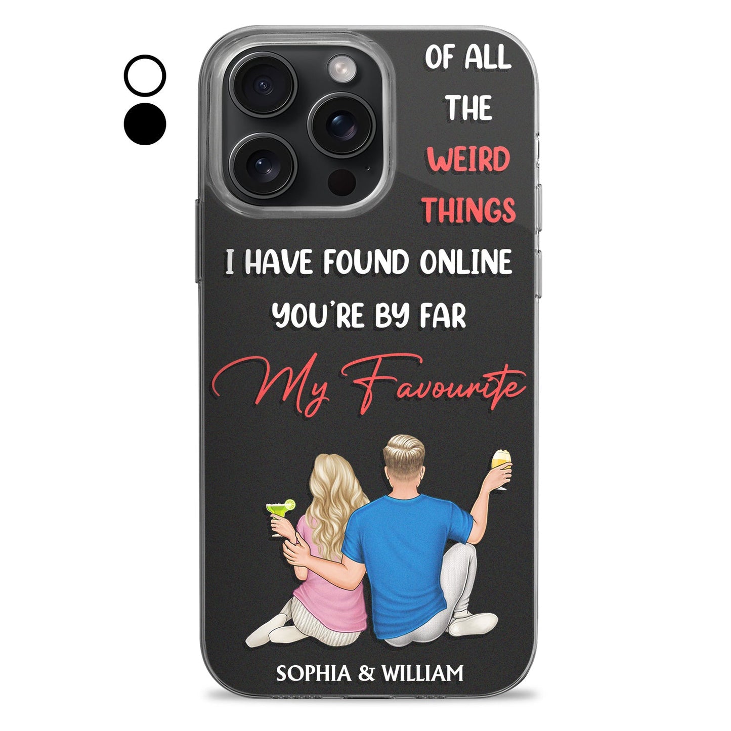 Of All Weird Things Couple Back Sitting - Loving, Anniversary Gift For Spouse, Husband, Wife - Personalized Clear Phone Case