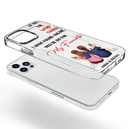 Of All Weird Things Couple Back Sitting - Loving, Anniversary Gift For Spouse, Husband, Wife - Personalized Clear Phone Case