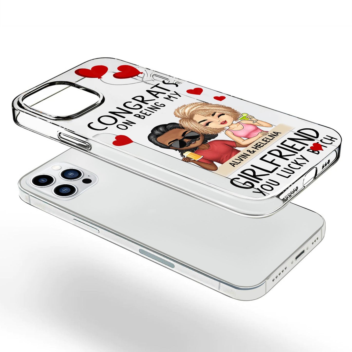 Congrats On Being My Chibi Couple - Loving, Anniversary Gift For Spouse, Husband, Wife - Personalized Clear Phone Case