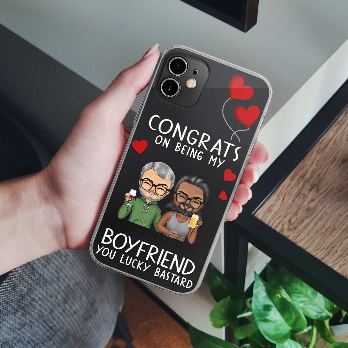Congrats On Being My Chibi Couple - Loving, Anniversary Gift For Spouse, Husband, Wife - Personalized Clear Phone Case