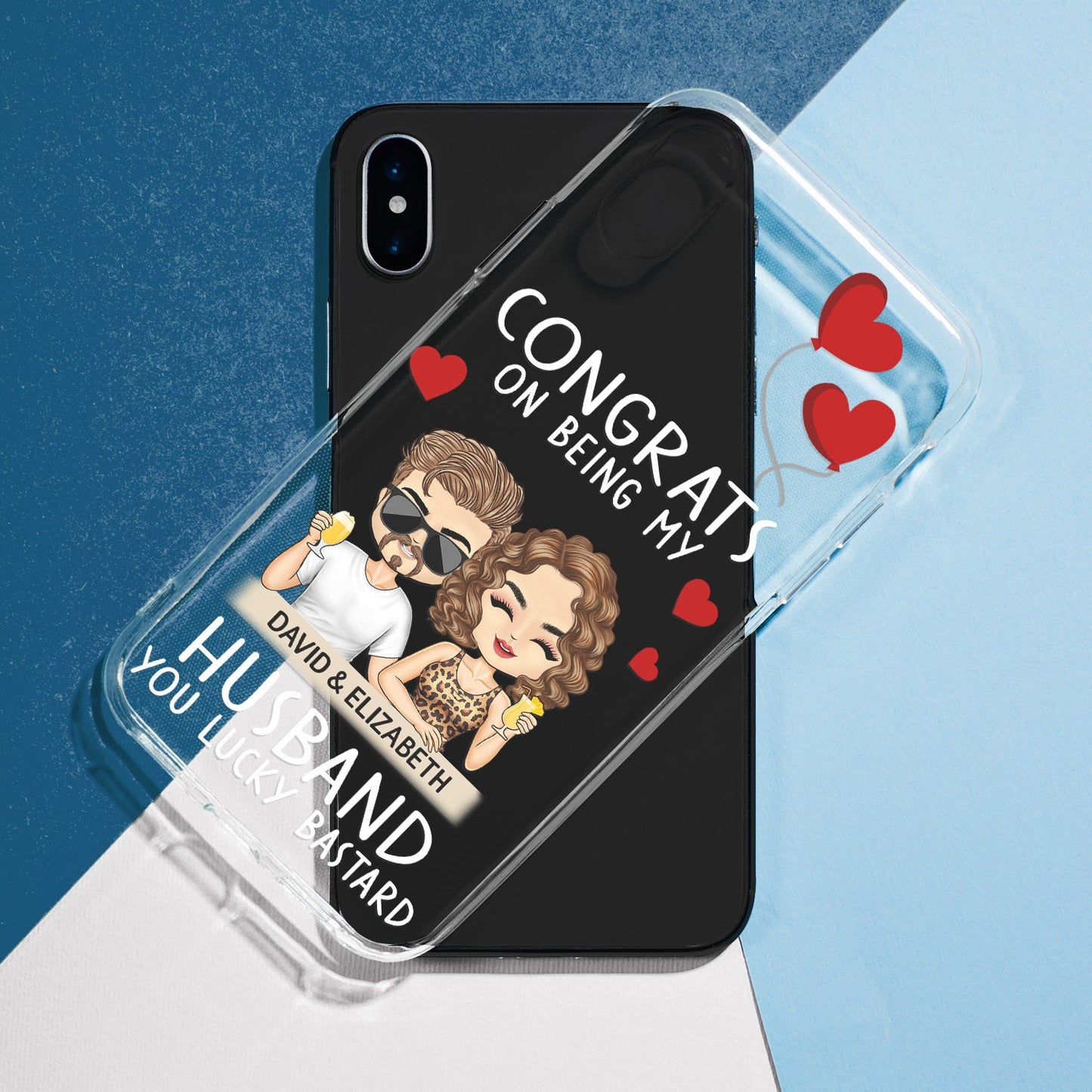 Congrats On Being My Chibi Couple - Loving, Anniversary Gift For Spouse, Husband, Wife - Personalized Clear Phone Case