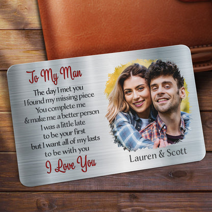 Custom Photo All Of My Lasts To Be With You - Gift For Couples, Husband, Wife - Personalized Aluminum Wallet Card