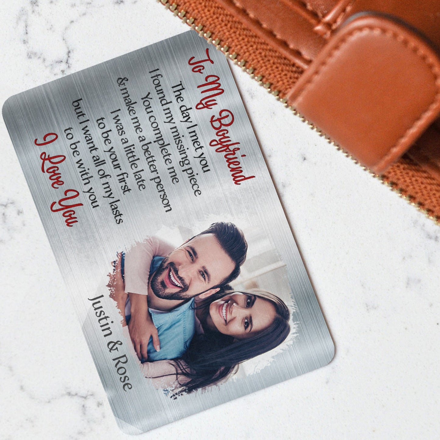 Custom Photo All Of My Lasts To Be With You - Gift For Couples, Husband, Wife - Personalized Aluminum Wallet Card