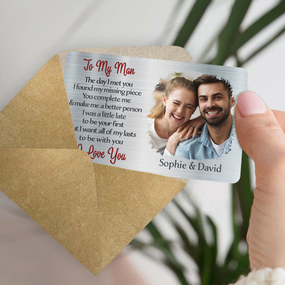 Custom Photo All Of My Lasts To Be With You - Gift For Couples, Husband, Wife - Personalized Aluminum Wallet Card