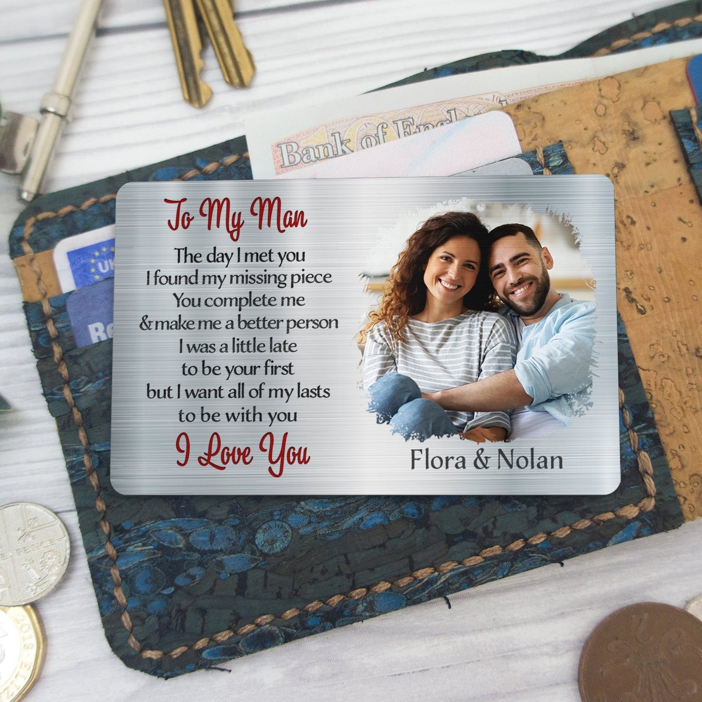 Custom Photo All Of My Lasts To Be With You - Gift For Couples, Husband, Wife - Personalized Aluminum Wallet Card