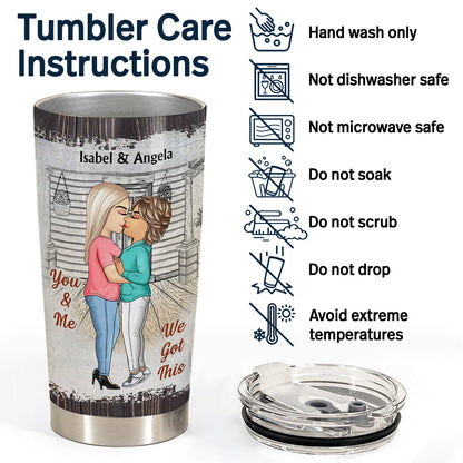 Chibi Kissing Couple Sideview The Day I Met You - Birthday, Loving, Anniversary Gift For Spouse, Hubby, Wifey, Boyfriend, Girlfriend - Personalized Tumbler