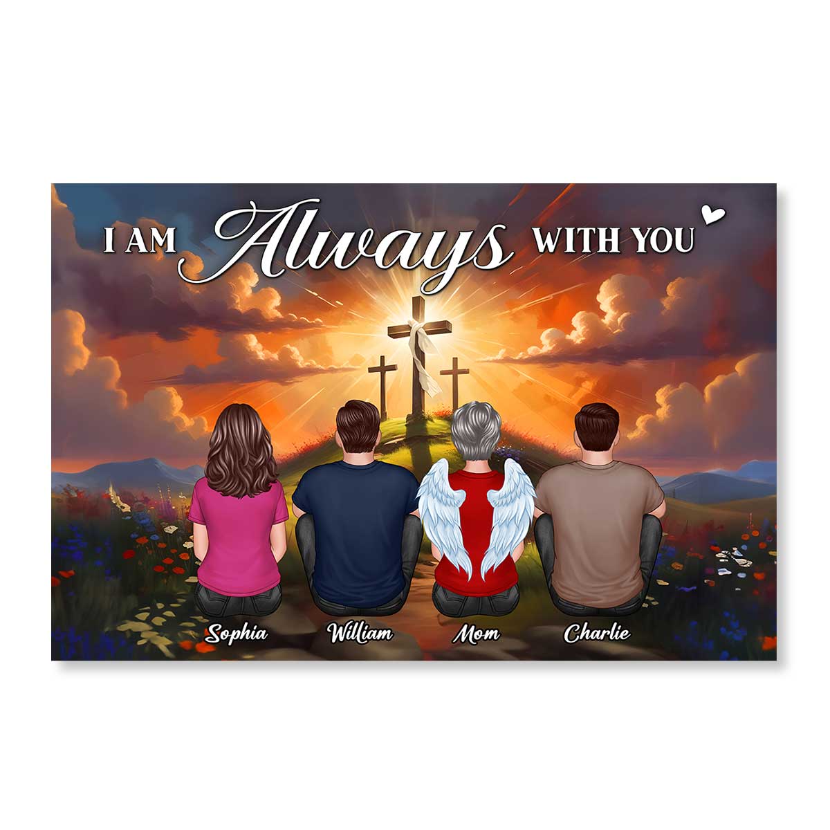 Crosses On Hill I Am Always With You Memorial Personalized Poster